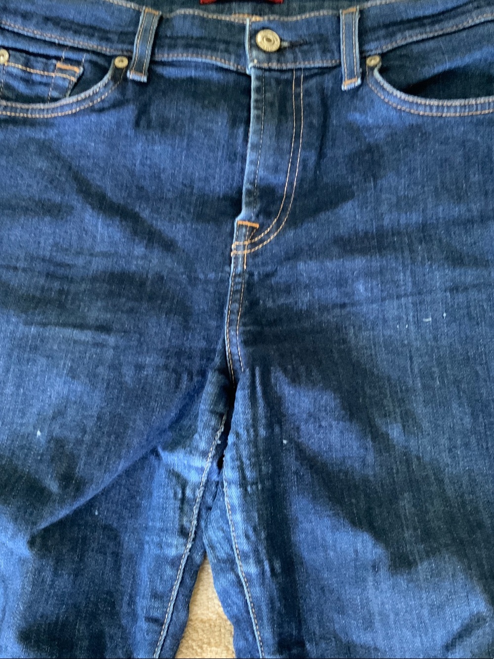 7 For All Mankind Deep Indigo Slim Straight Jeans - Picture 2 of 8